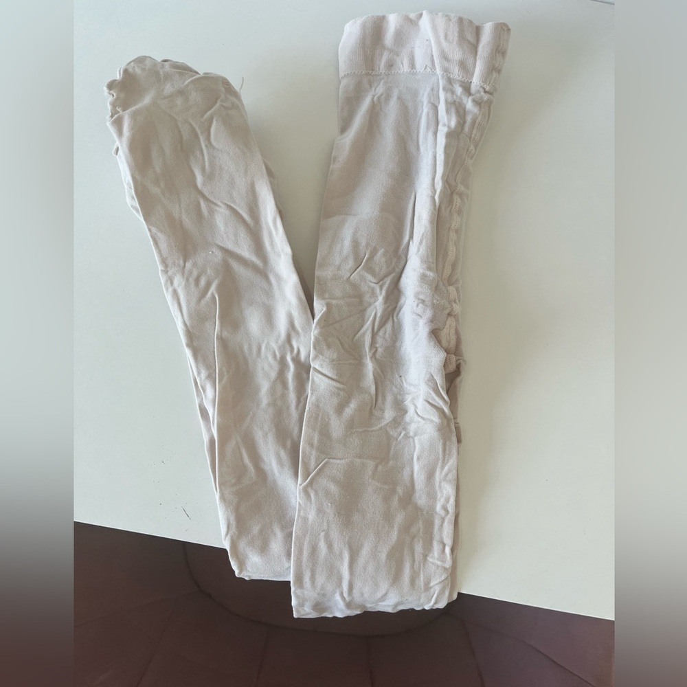 Used tights (worn, holes, less pink than before)